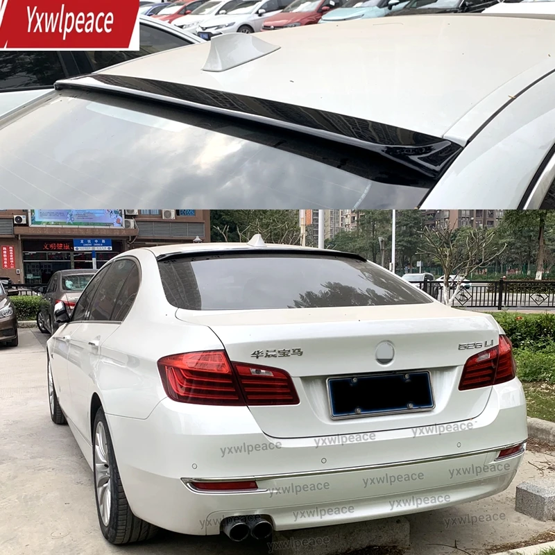 

For BMW F10 5 Series 528i 535i 550i 2011-2017 ABS Glossy Black/ Carbon Fiber Look Rear Window Roof Spoiler Car Styling