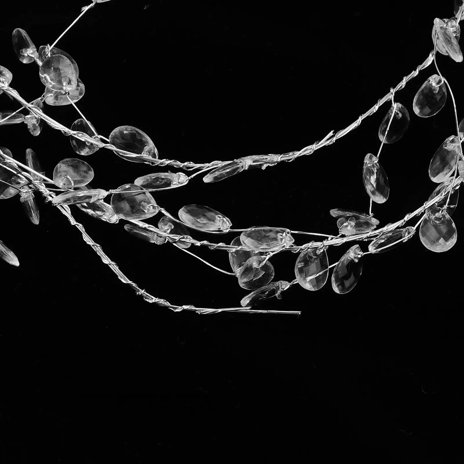 Iron Wire Bead Drop Garland Clear Acrylic Strand for Christmas Tree Decor Hanging Chandelier Wedding DIY Craft Party