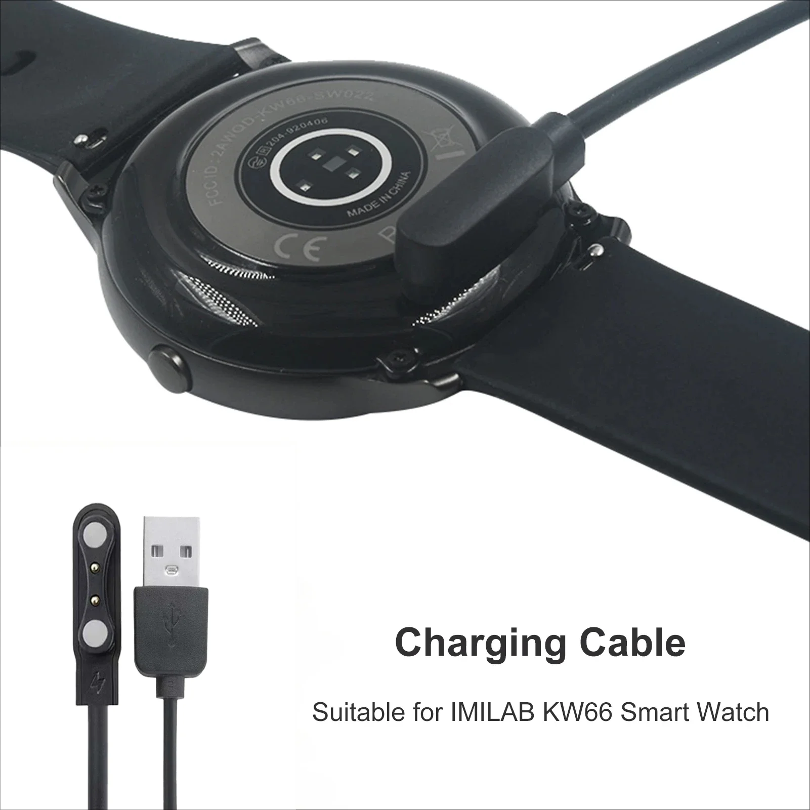 USB Charging Cable For Xiaomi IMILAB KW66 Smart Watch Haylou Solar RT LS05/Ticwatch GTX CXB01/YAMAY SW022 W26