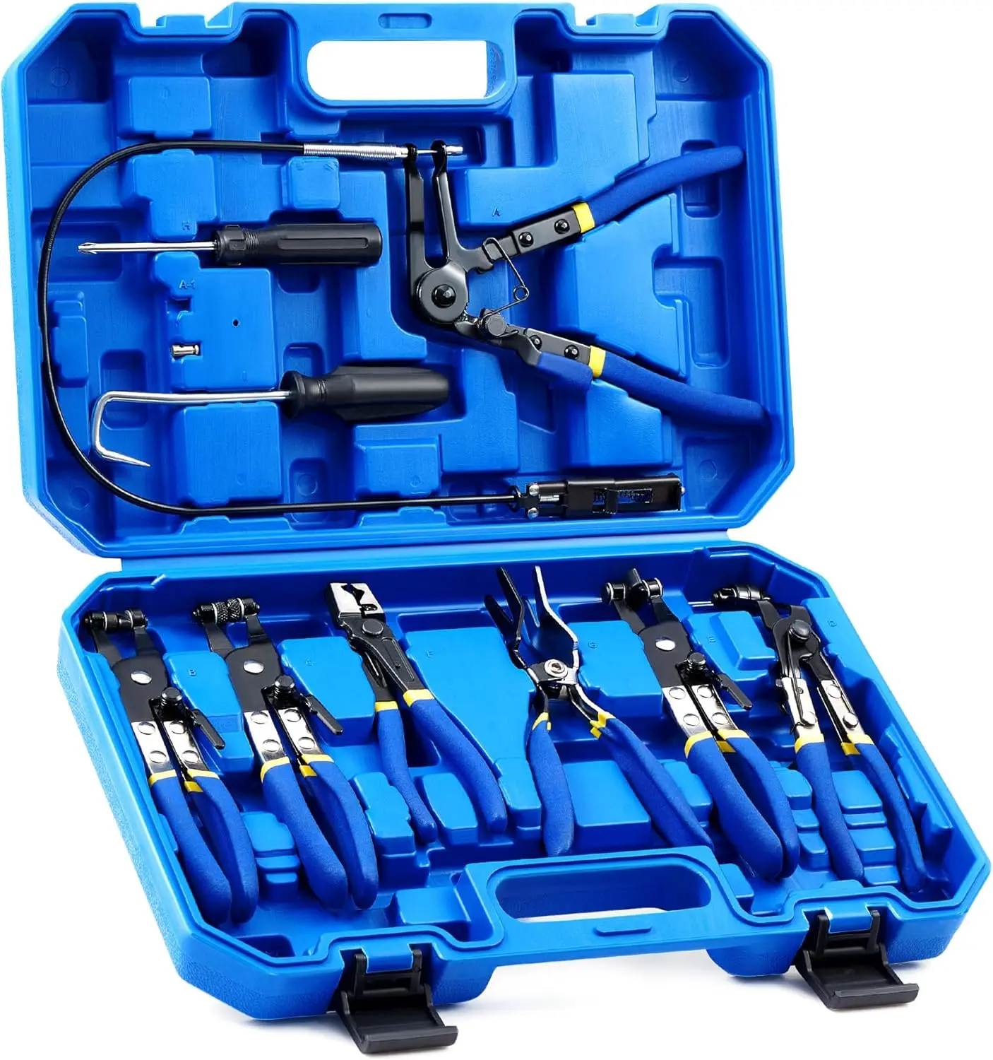 

9pcs Hose Clamp Pliers for Fuel Oil & Water Hoses, Automotive Long Reach Hose Clamp Remover Kit with Flexible Wire Clic