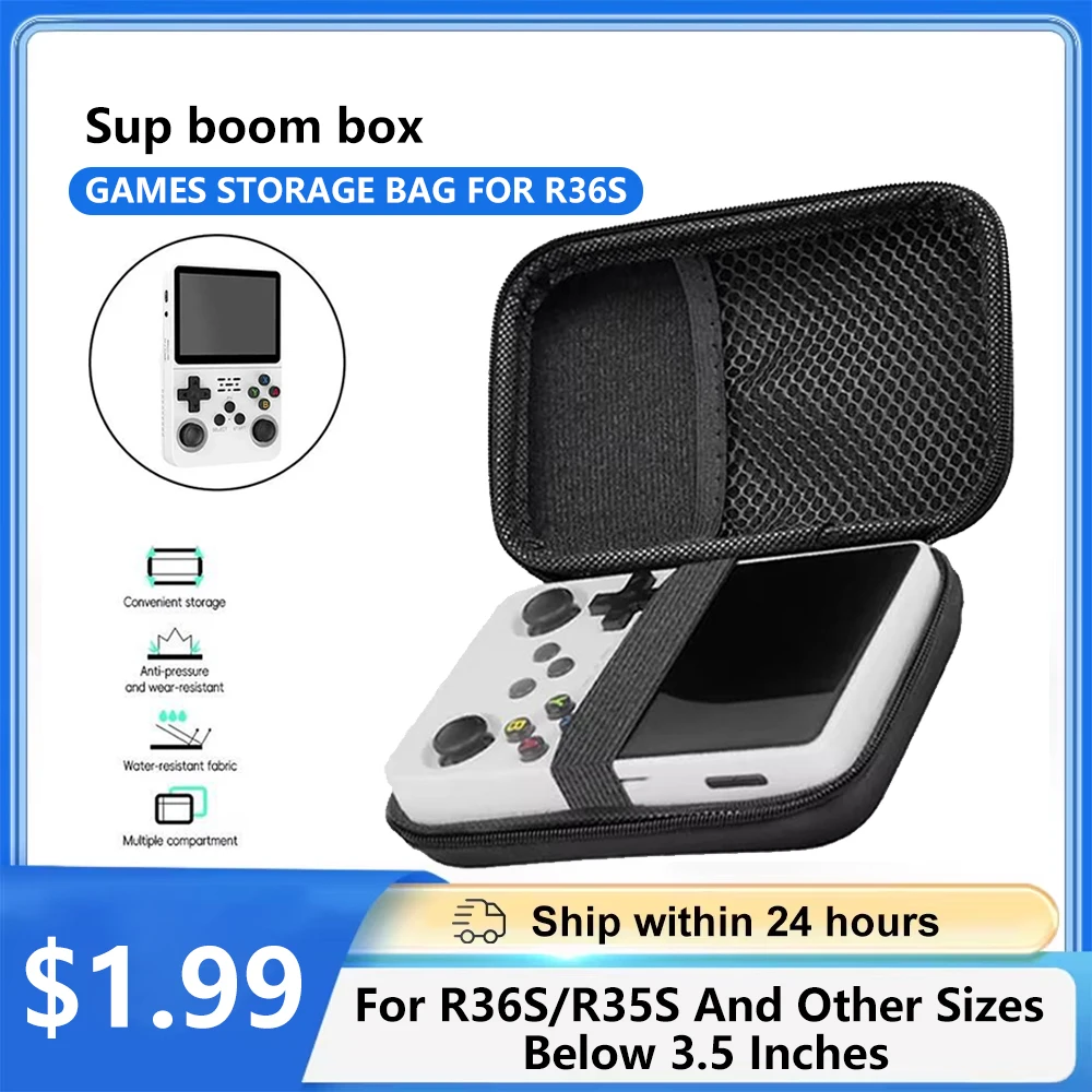 

3.5-inch Handheld Console Case Storage Bag EVA Portable Game Storage Case for R36S/R35S Protective Zipper Carry Bag Hard Handbag