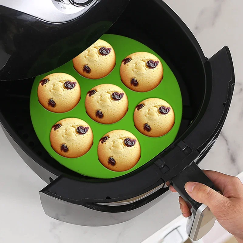 Air Fryer Frying Cage Dish Baking Pan Rack Tray Pot Accessories Silicone Cake Mould Simple DIY Kitchen Supplies Tool