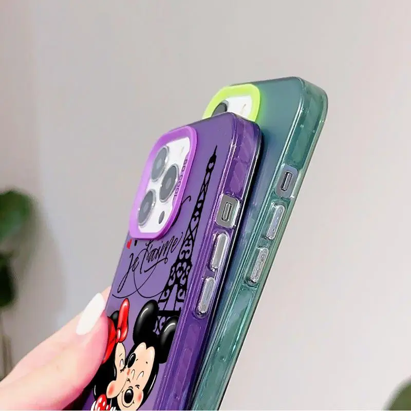 Case For Apple iPhone 15 11 13 14 Pro Max 12 15 Plus 11Pro High-Level Matte Phone Cover Disney Londan Minnie Mickey