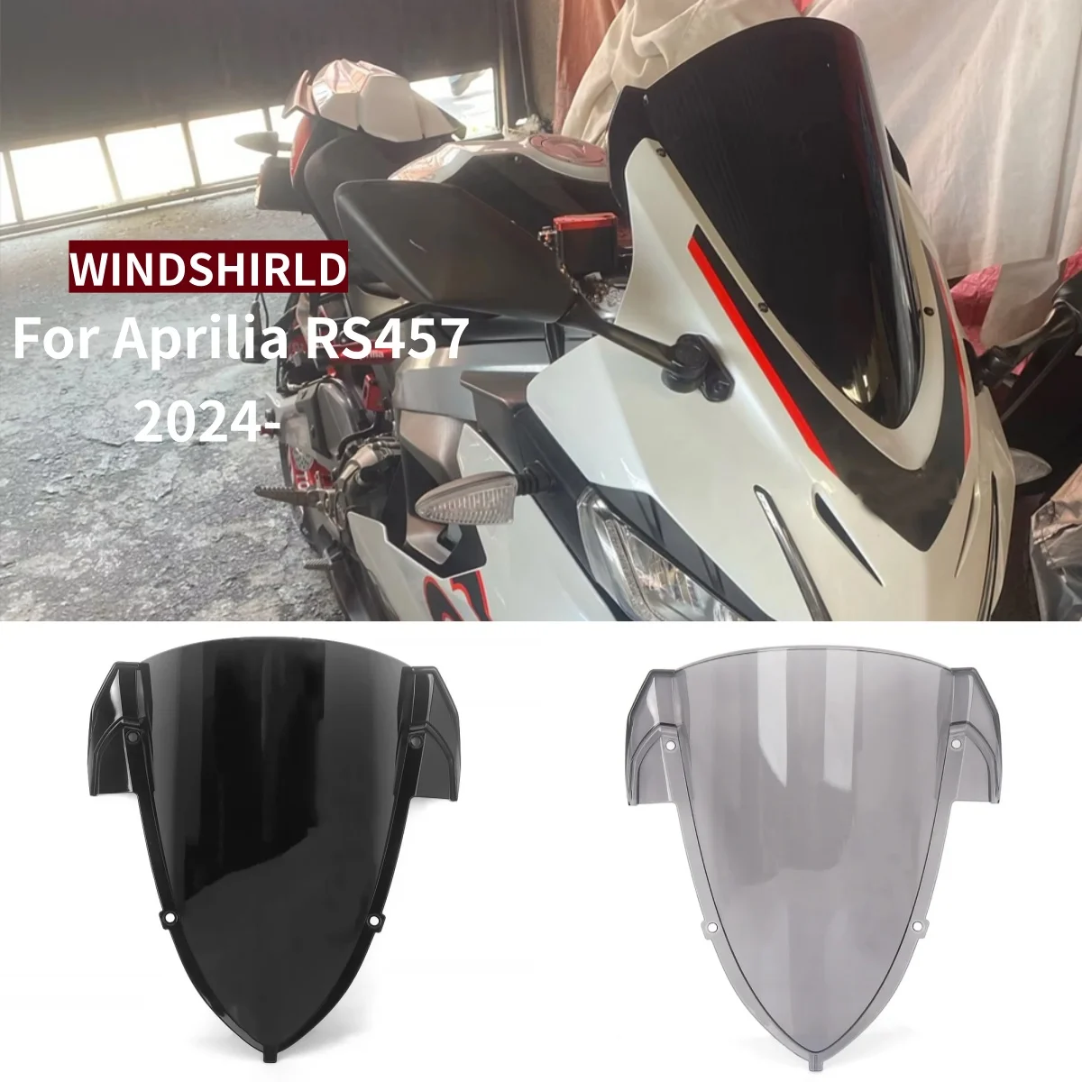 

Motorcycle Double Bubble Front Windshield Windscreen Wind Deflectors For Aprilia RS457 rs457 RS 457 2024 2025 Moto Accessories