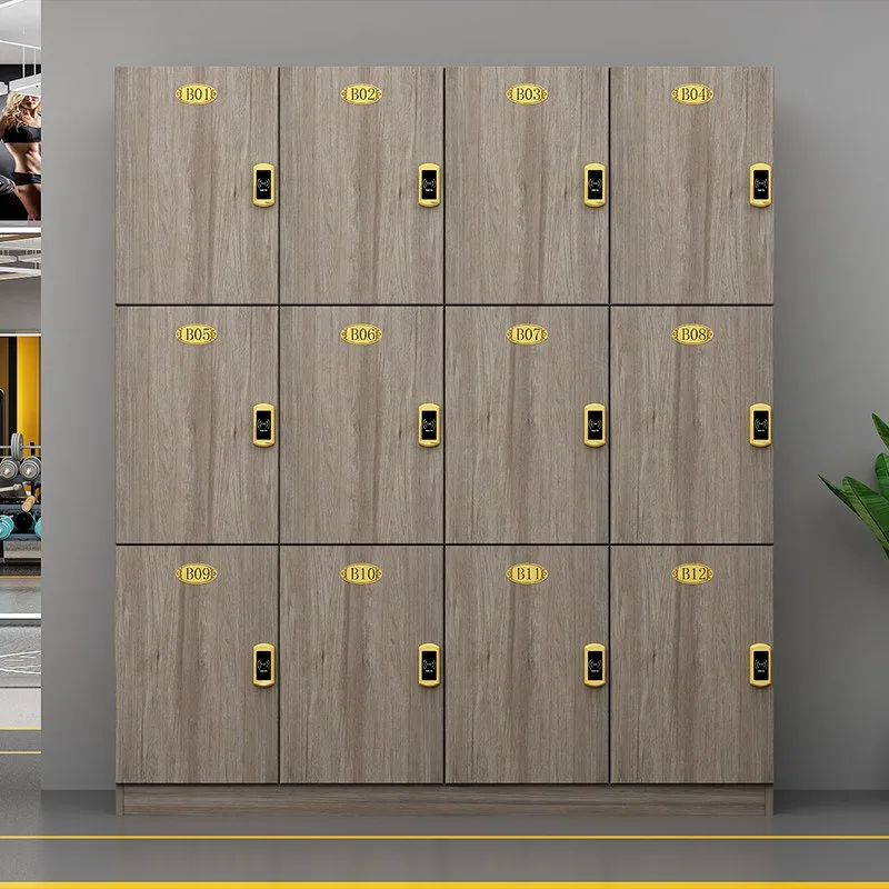 Barber Shop Locker Gym Yoga Studio Beauty Salon Storage Deposit Box Staff Cabinet Hair Shop Wooden with Lock