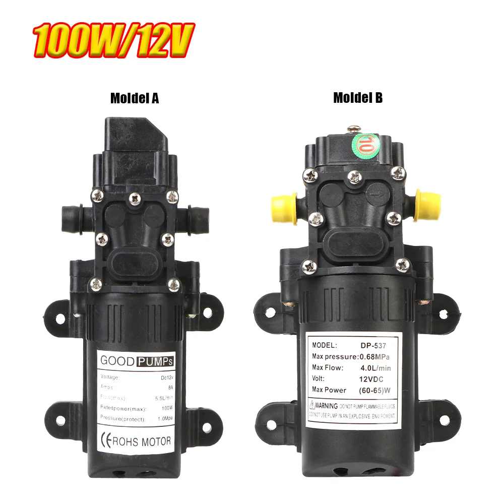 5.5L/min Durable 12V 220V Agricultural DP-537 Micro High Pressure 130PSI Electric Water Pump Diaphragm Water Spray