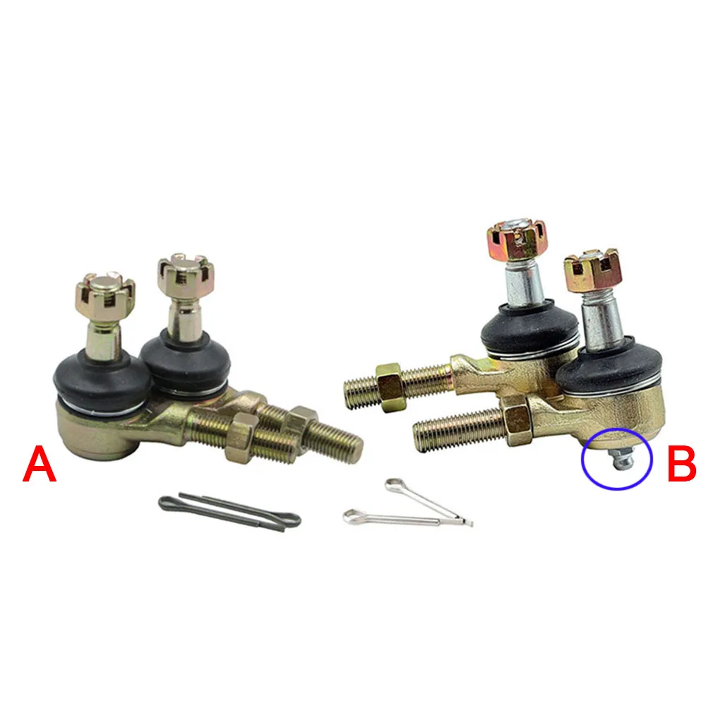 

Комплект наконечников рулевых тяг 10 мм (левый/правый) с шаровым шарниром и смазочным фитингом M10 для электрических квадроциклов, картов и багги 50-300 куб. см.