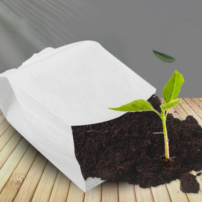 Promotion! 500Pcs Biodegradable Non-Woven Nursery Bags Plant Grow Bags Fabric Seedling Pots