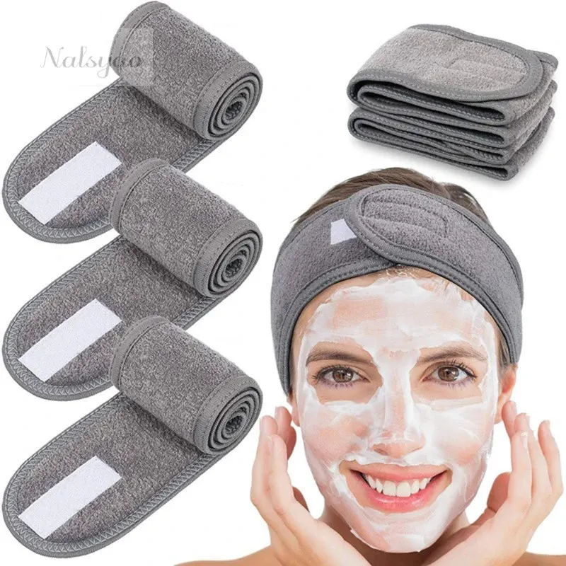Adjustable Soft Toweling Spa Headband Women Yoga Wash Face Makeup Shower Bath Hair Accessories Wide Hairband