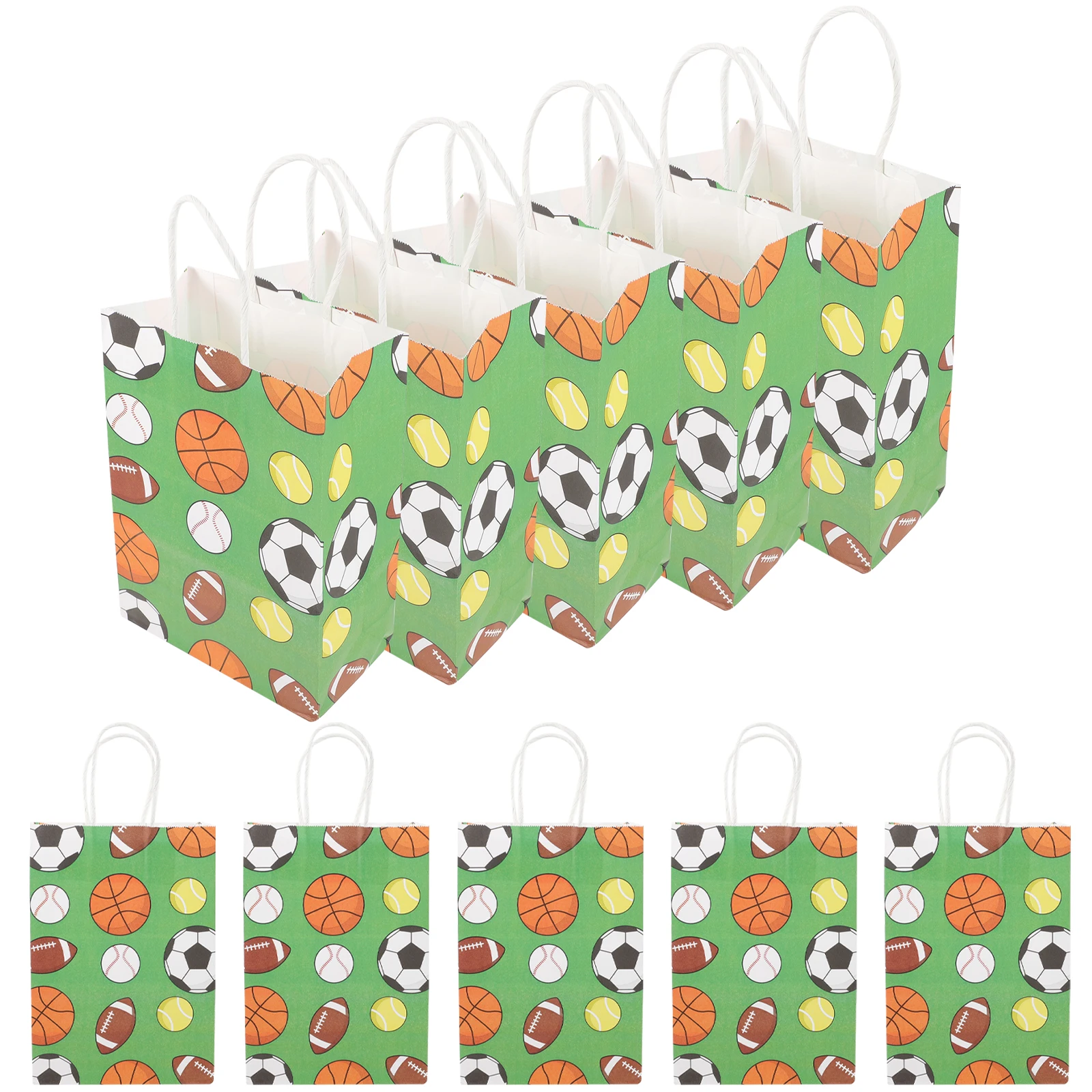 

12 Pcs Gift Bags Paper Storage Container Wrapping Presents Shop Sports Ball Snack Foldable Save Space Practical