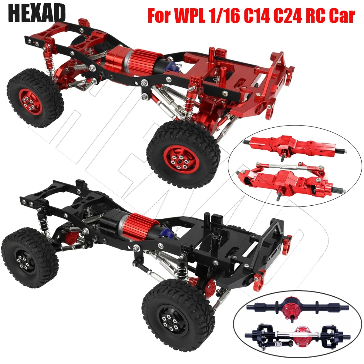 

Metal Assembled Frame Chassis Axle Gearbox Pull Rod Set Parts Accessories Whole Upgrade for WPL C14 C24 1/16 4WD RC Car