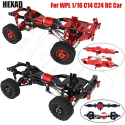 Metal Assembled Frame Chassis Axle Gearbox Pull Rod Set Parts Accessories Whole Upgrade for WPL C14 C24 1/16 4WD RC Car