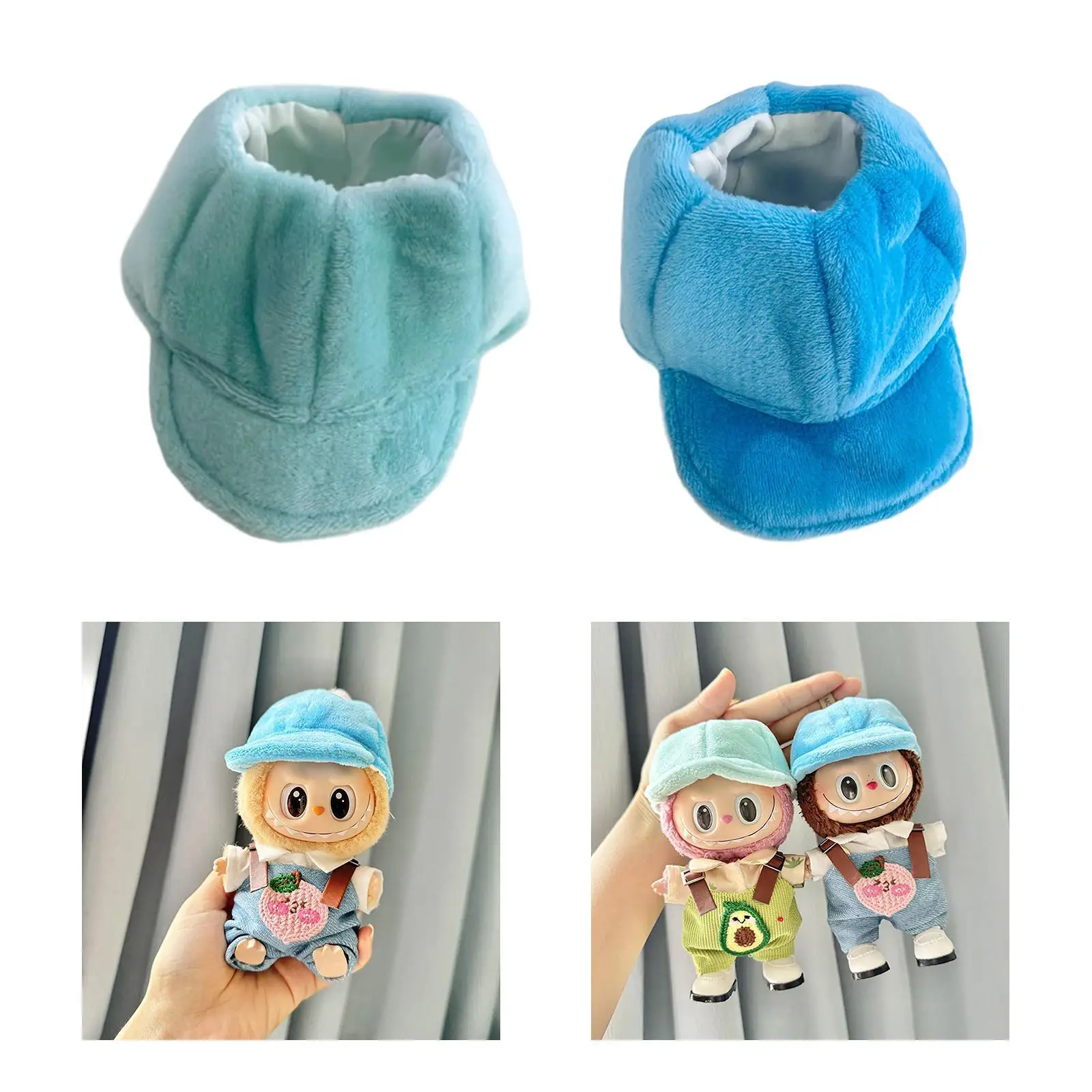 Mini chapéu de boneca de 6 polegadas, chapéu de pelúcia de boneca, elegante, confortável, adorável, acessórios de boneca fofos, vestir-se para idade 5-7 8-10, boneca pendente