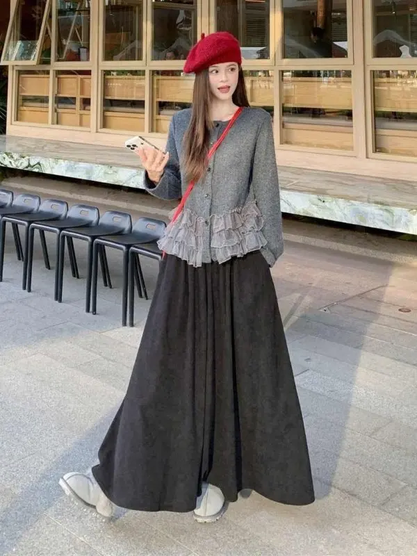 

Winter Faion Korean Sle Women's Ensemble Versatile Cool Zen Miet New Sle Ele Ladies' Suit High Waist Pants