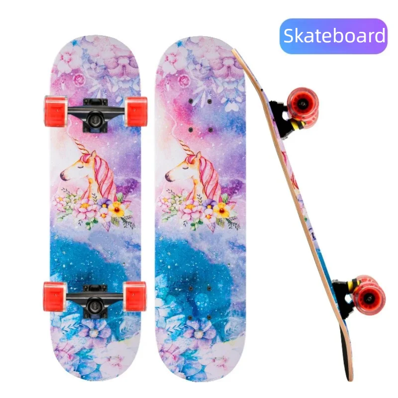 4-wheel-street-skateboard-double-sided-print-double-kick-board-led-flash-wheel-non-slip-surface-for-youth-beginner