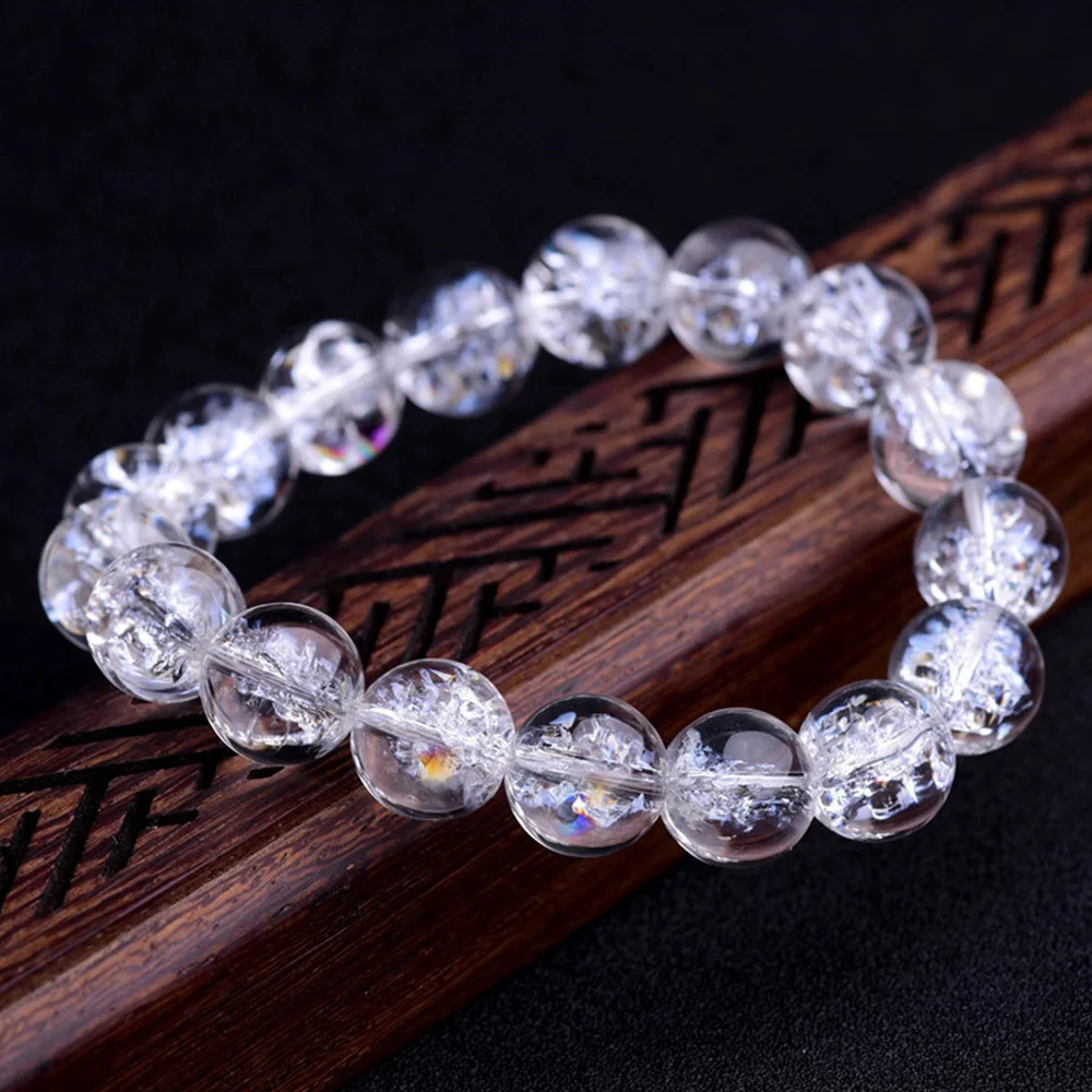 10mm Himalaya Clear Quartz Crystal Round Bead Bracelets Stretchable Reiki Healing Bracelet for Women Jewelry Accessories