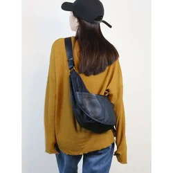 Korean lazy bag texture nylon hundred female four seasons general purpose large capacity canvas crossbody Dumpling bag