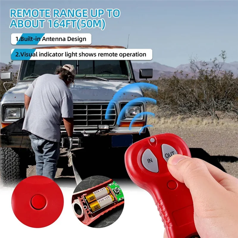 

Winch Remote Receiver For Jeep Off-Road ATV Truck 12V 24V Wireless Winch Remote Control Set Electric Winch Control Kit