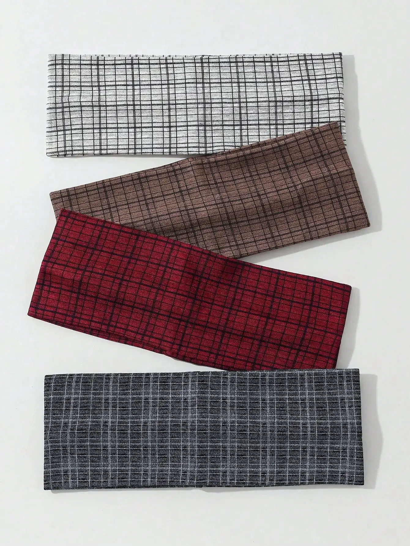 

Набор из 4 женских широких эластичных повязок на голову в клетку для занятий спортом, пляжа и отдыха