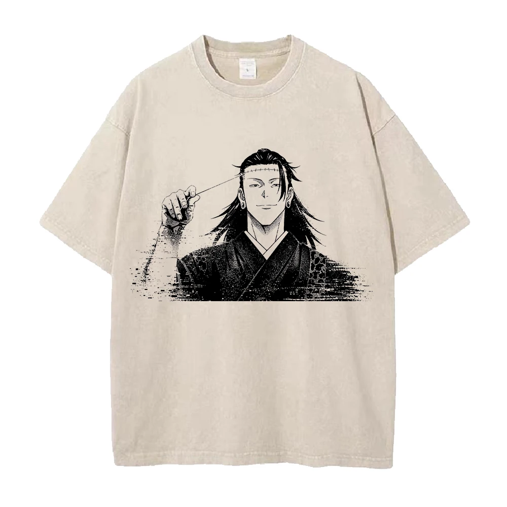 Camisetas Geto Suguru Jujutsu Kaisen Anime para Homens e Mulheres, Camiseta de Manga Curta, Camiseta Vintage de Algodão, Tops Harajuku