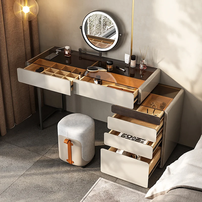 

Dresser Storage Cabinet Integrated Bedroom Small Apartment Retractable Makeup Table High Sense