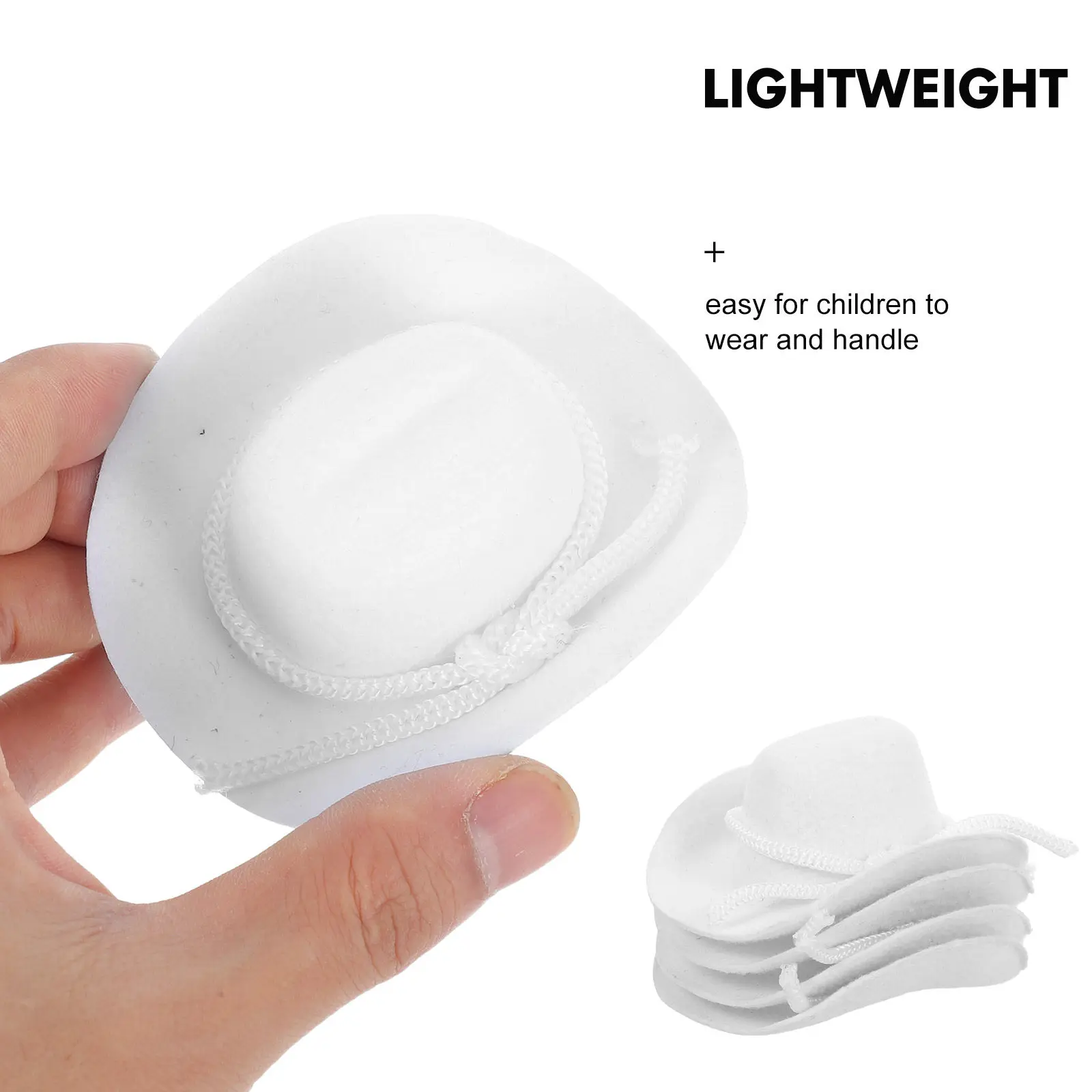 4 Piezas de Sombreros de Vaquero Blancos Pequeños, Mini Sombreros de Vaquera del Oeste para Figuras y Adornos