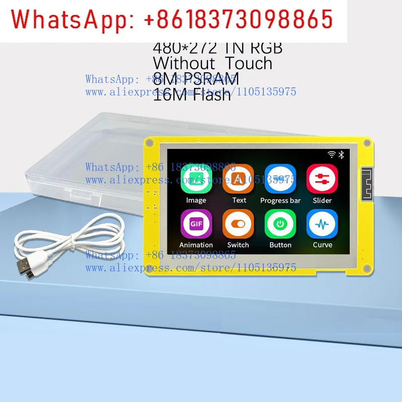 ESP32-S3 4.3 بوصة اللاسلكية والأزرق اللمس LCD 800*480 IPS TN شاشة ذكية شاشة Rgb 4.3 بوصة لوحة تطوير لاسلكية