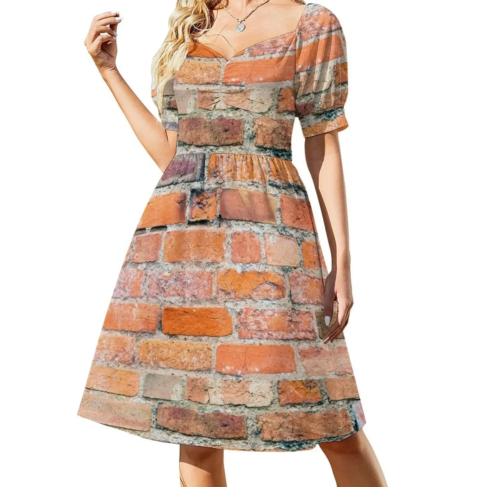 

Old Weathered Brick Wall Short-Sleeved Dress long dress women summer dresses for womens evening dresses luxury 2025 Dress