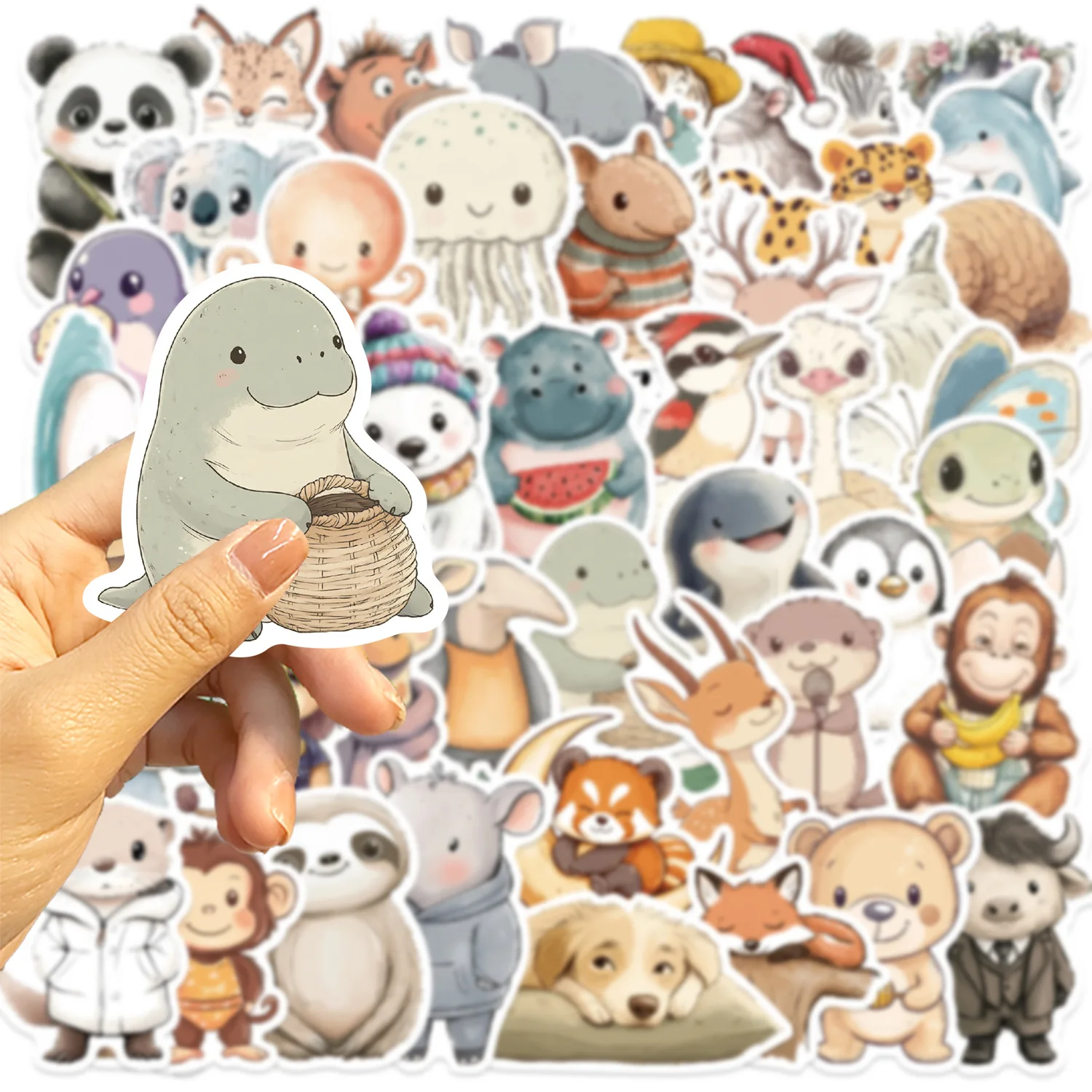 10/50PCS Cartoons Heal animal Graffiti Sticker Scrapbook Decorative Aesthetic Luggage Laptop Phone Guitar Notebook Toys Stickers