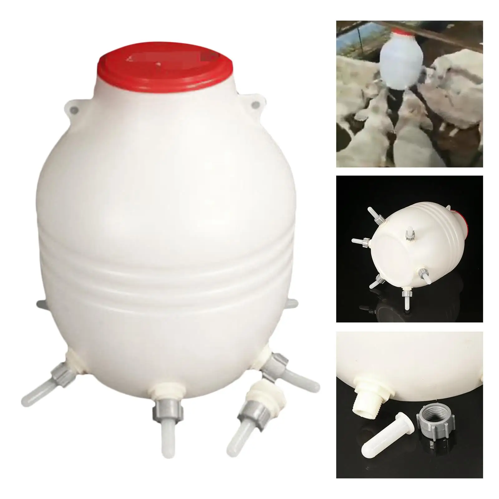 Thickened Large Capacity Lamb Feeder Milk Bottle Sheep Feeding 6 Nipples Animal Dog Poultry Livestock Feeding Pot Supplies