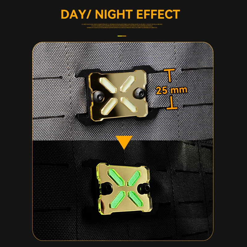 Urban Luminous Molle Mark Gold Glow-in-the dark Function Morale Badge Molle Accessories Cyberpunk DIY