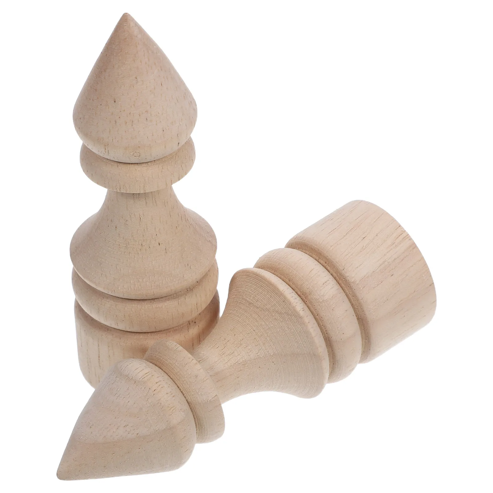 

2pcs Wooden Finials For Home Decor Unfinished Wood Fence Post Caps, Indoor Outdoor Staircase Curtain Rod End Finials