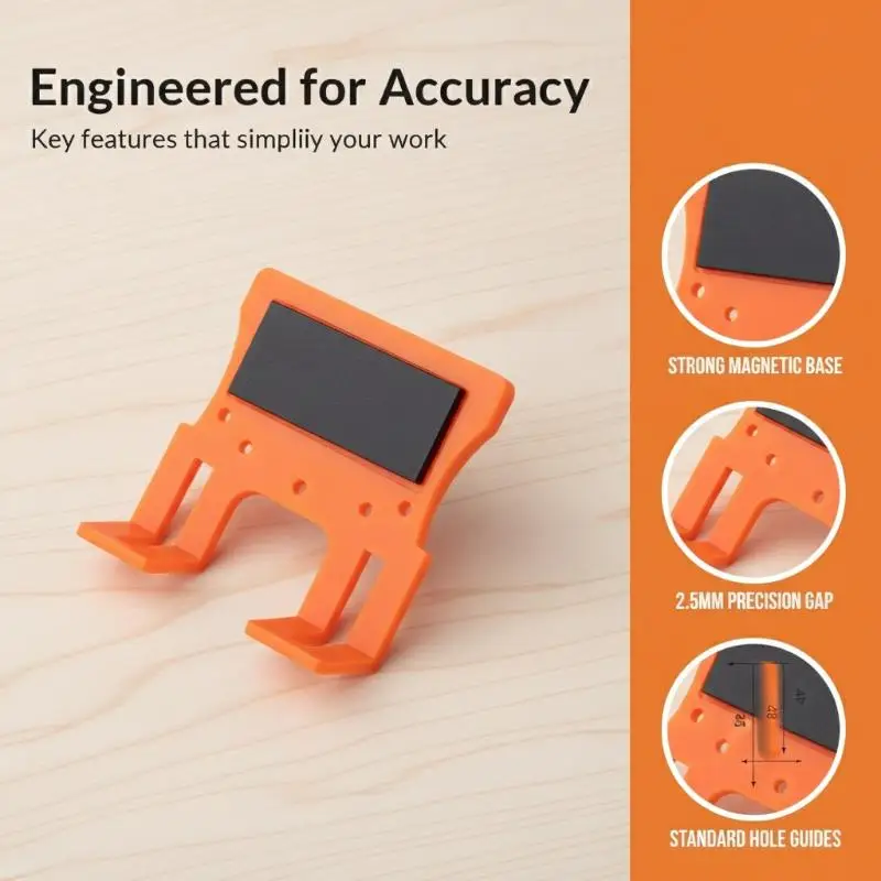 [J] Orange Metal Hinge Mounting Bracket With Strong Magnetic Adsorption And 2.5mm Door  Control For 35mm Hinges