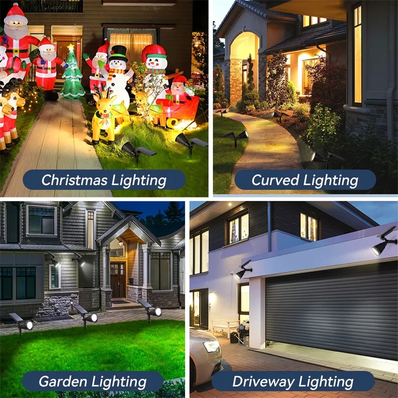 4/7 LED Outdoor Solar Spotlight, Lawn and Garden Decorative Landscape Spotlight, Courtyard Waterproof Plug-in Lighting