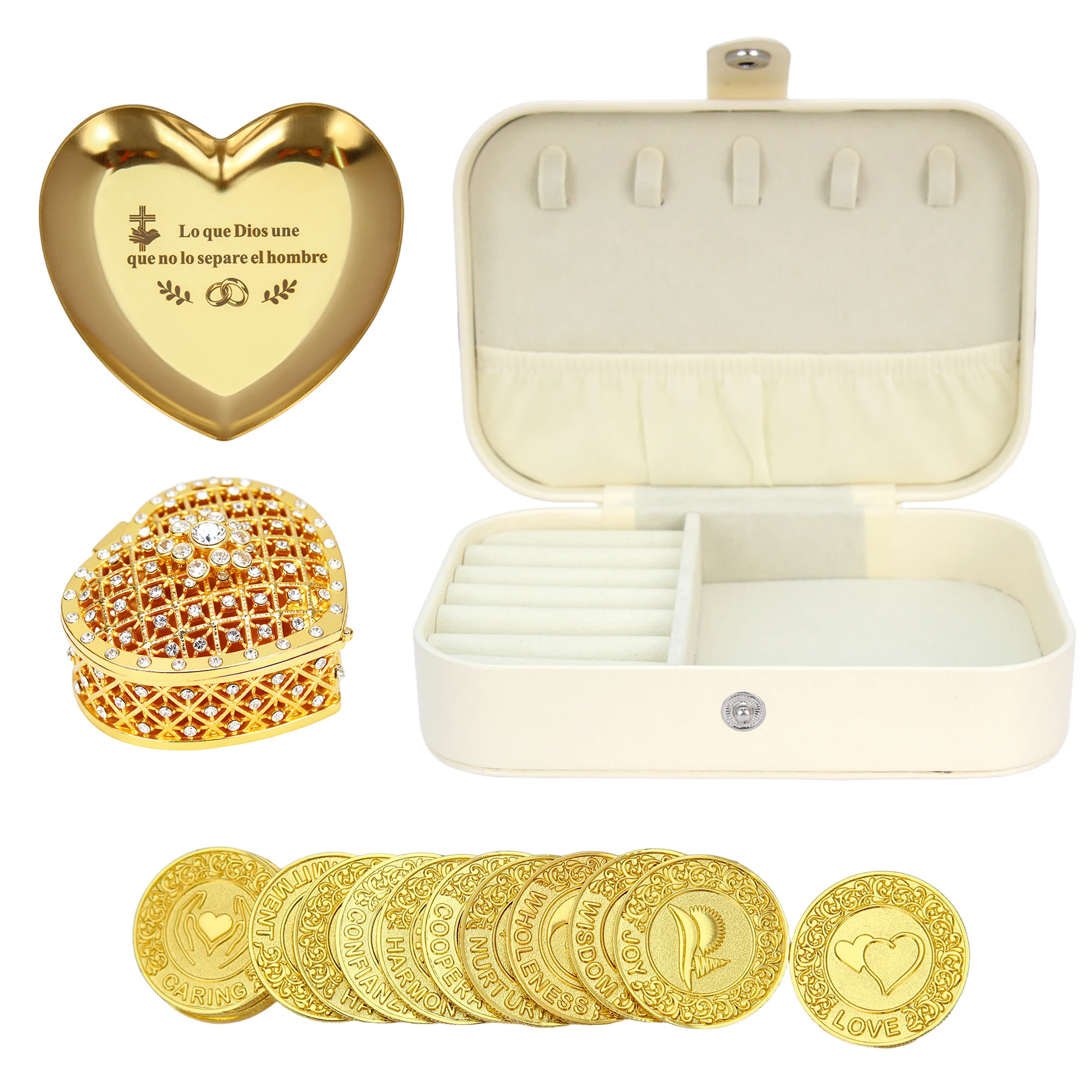 

Wedding Arras Coins Set, 13 English Coins,Arras De Boda Cristiana,Mexican Wedding Accessories for Ceremony