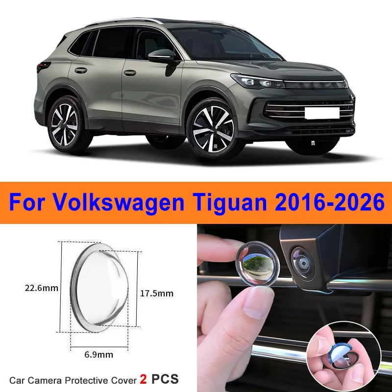 2Pcs 360 Reverse Image Car Camera Cover Anti-Scratch PC Lens Protector Stickers For Volkswagen Tiguan 2016-2026