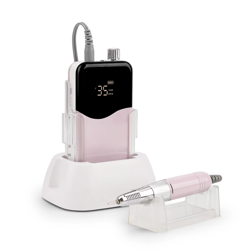 SIMINAIL Wave nagelboor Oplaadbare desktopbasis 35000 RPM manicure elektrische machine nagelvijl pedicure draadloos boren - afbeelding 2