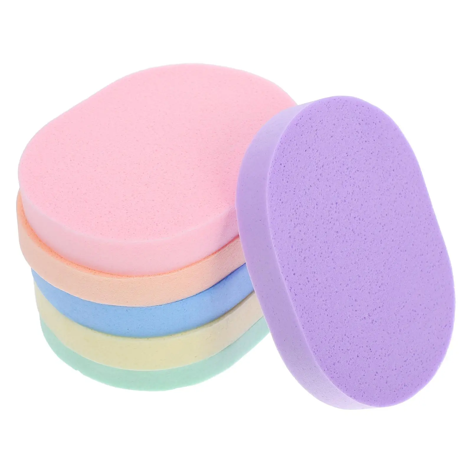 6 Pcs Facial Cleanser Compact Sponges Face Cleansing Puff for Washing Pva Exfoliating Cleaning Scrubber