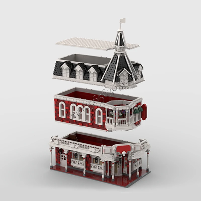 3799 pièces Construction royaume magique Plaza salon de crème glacée MOC personnaliser bloc de Construction modulaire brique bricolage anniversaire jouet cadeau