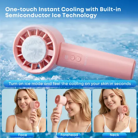 MINISO Pocket Compression Hand Ice Fan 3s Rapid Cooling 3000mAh Type-C Fast Charge 120-Speed Smart Display Portable Mini Cooler