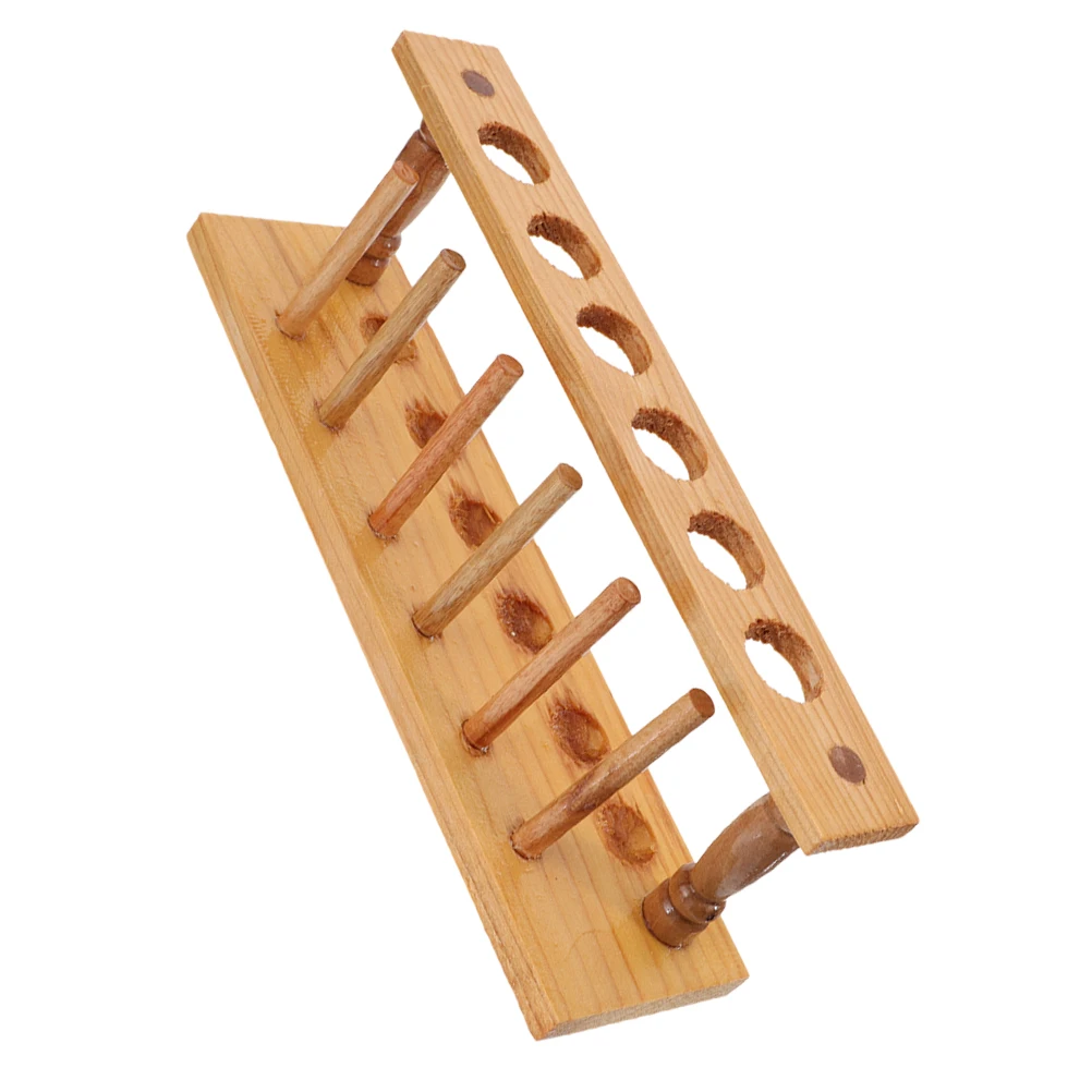 

Wooden Test Tube Rack 6 Holes 22mm Diameter Safe Equipment Test Tube Holder Organizer Storage Shelf
