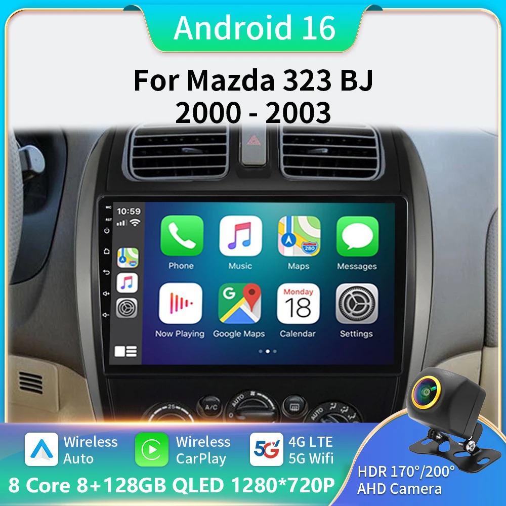 

Android 16 For Mazda 323 BJ 2000 - 2003 Car Radio Multimedia Video Player Navigation Monitor Screen TV lettore Video Car GPS BT