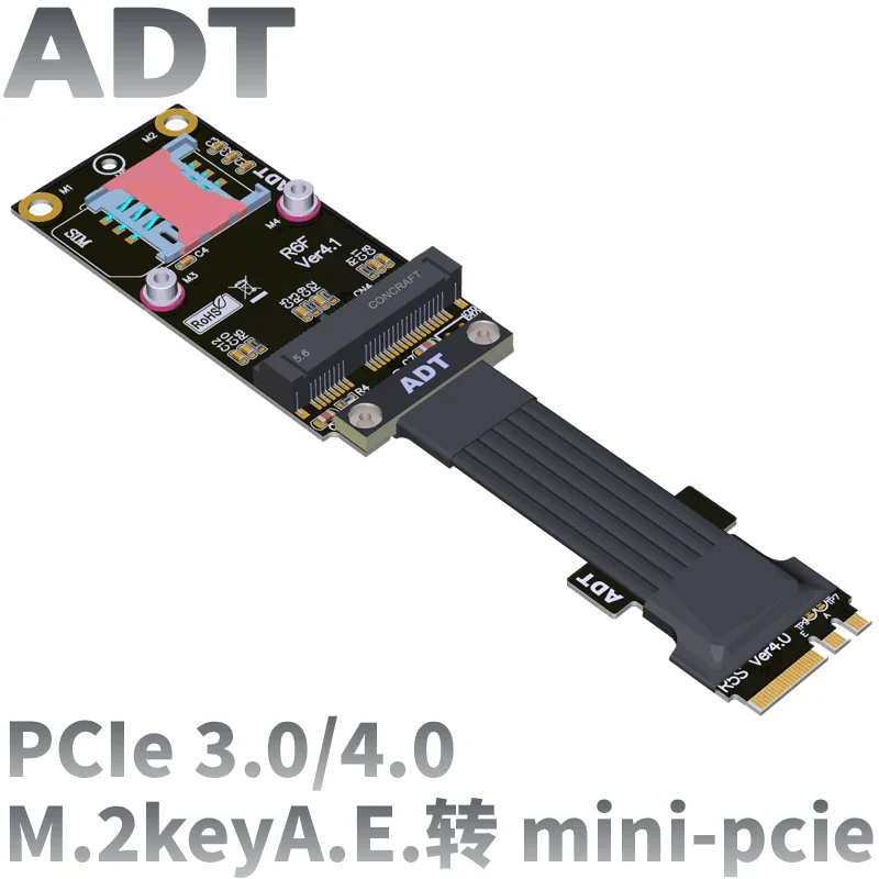 

M.2 WiFi A.E key Wireless NIC for mini-pcie extension cable pcie4.0 3.0 ADT