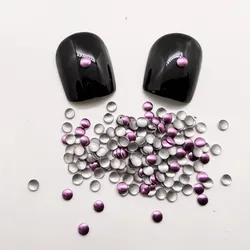 Perno rotondo in metallo per unghie 2,5 mm Accessori per nail art Decorazione glitter 144 pezzi/lotto Confezione flatback Strass