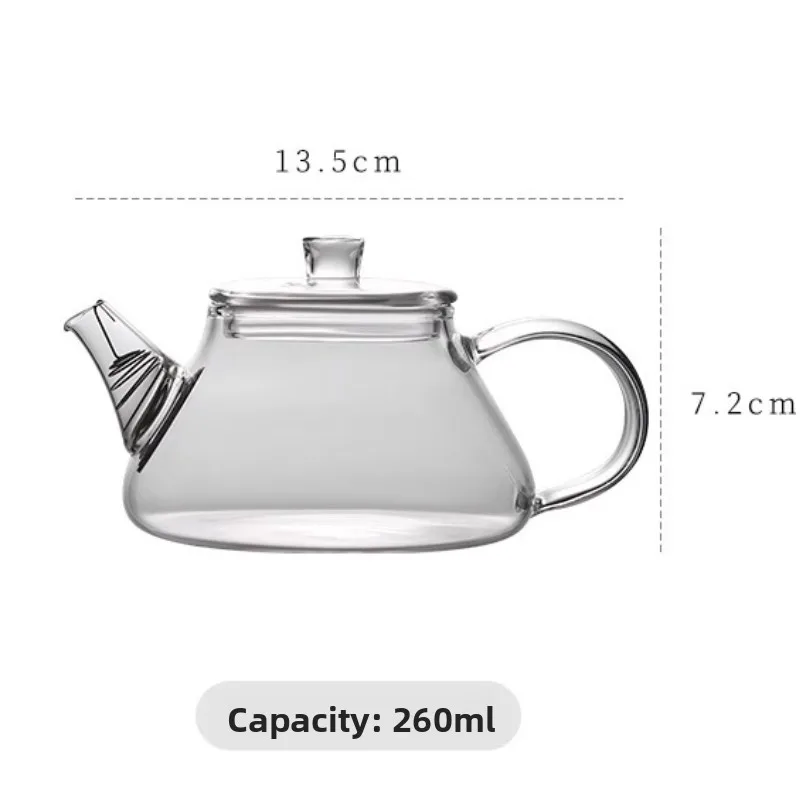 إبريق شاي زجاجي صغير مقاوم للحرارة مع فلتر تخمير شاي بالأعشاب المزهرة غلاية شاي الكونغ فو المنزلية براد شاي