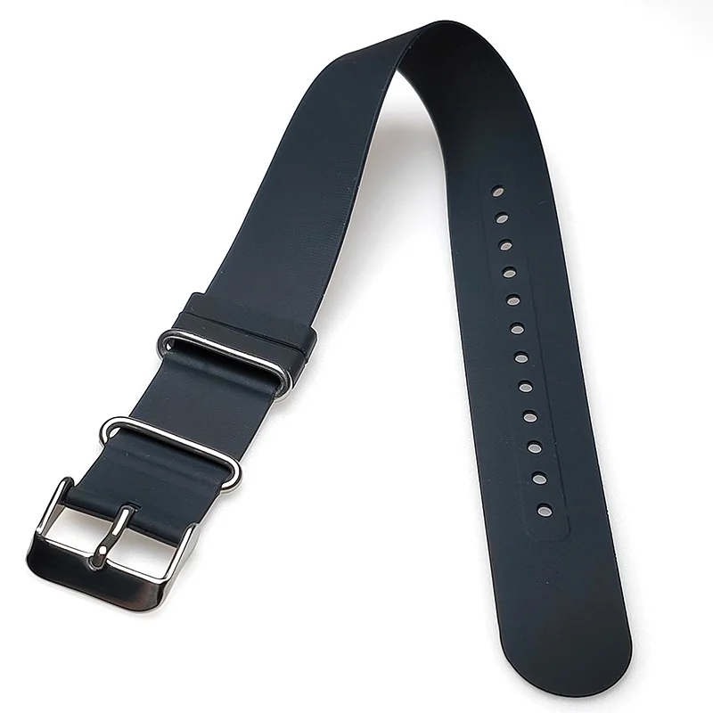 20MM 22MM High Quality Rubber Watch Band Wristband Silicone Sport Watch  Strap Accessories Steel Buckle WristBand