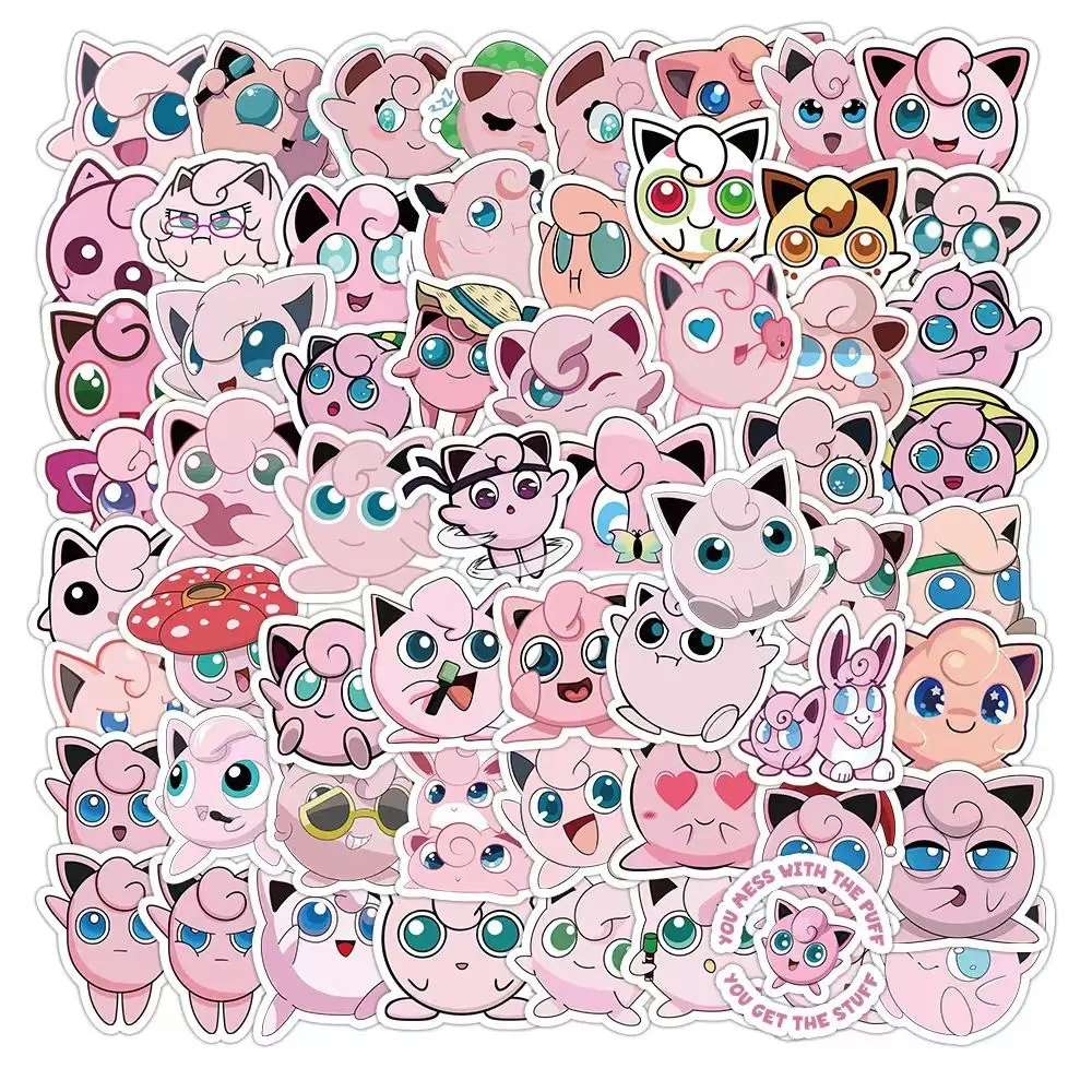 Pokémon 50 Cute Jigglypuff Stickers for Journals, Luggage, Phones, and Computers - Waterproof Decorative Stickers