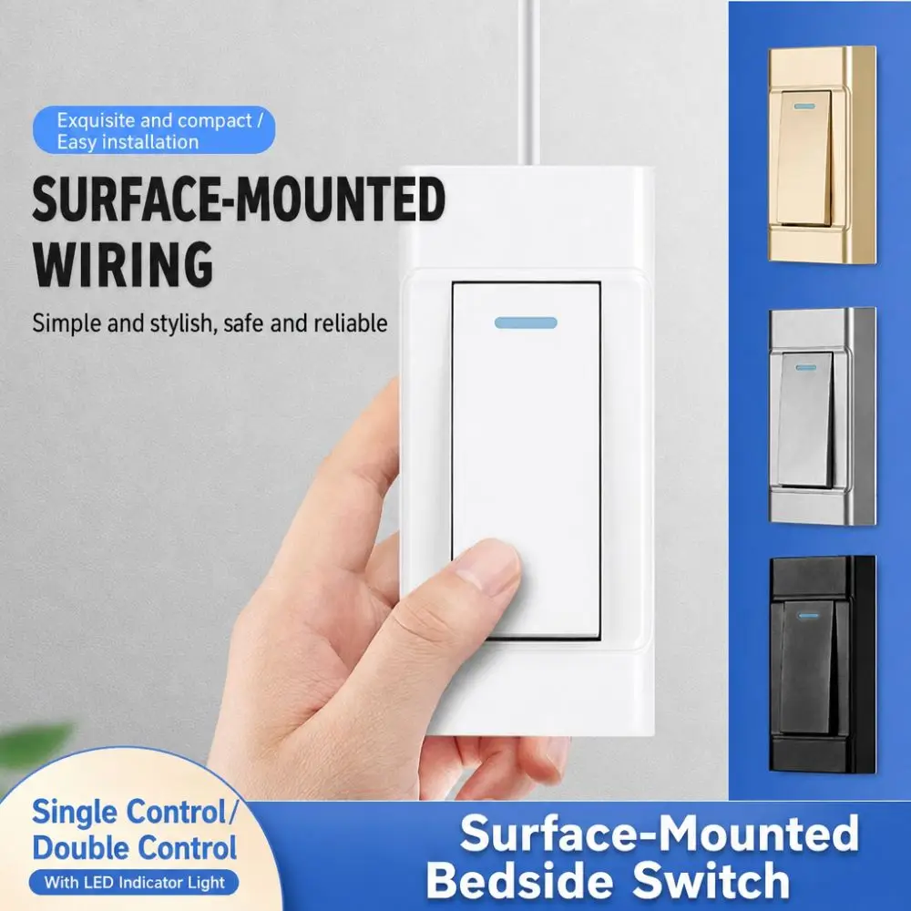 New 1 Gang 1 Way Surface-mounted Control Switch 2 Gang 2 Way 110~250V Mini Switch Hand-pinched Small Switch Bedroom