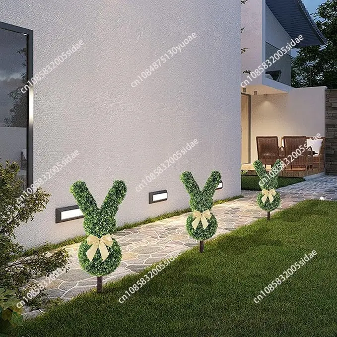 New Bunny Topiary Detachable Simulation Green Plants Bunny Potted Plants Easter Garden Decoration