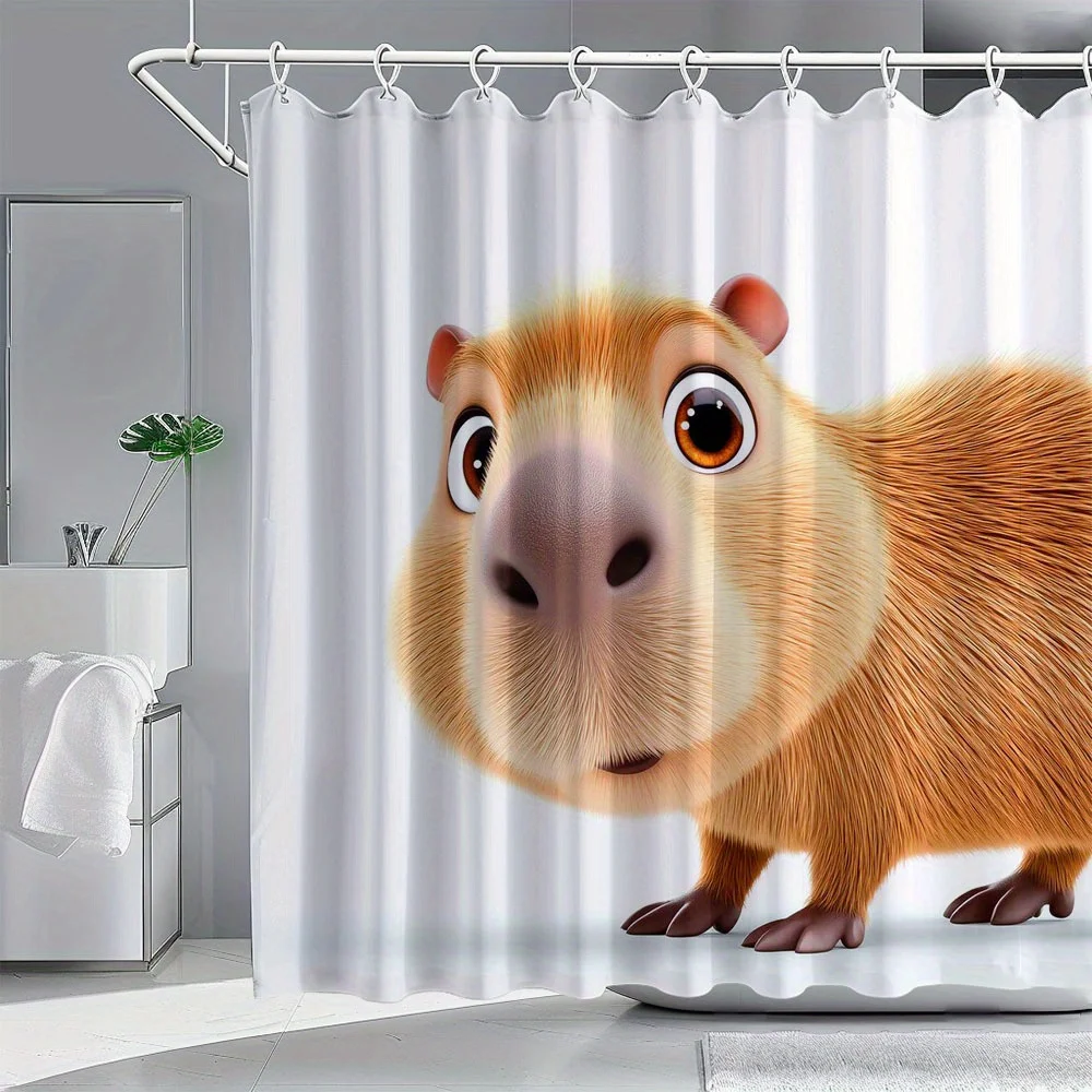 Cute Cartoon Squirrel Animal Print Waterproof Shower Curtain Liner Bathroom Fun Home Decor Woodland Bath Accessory